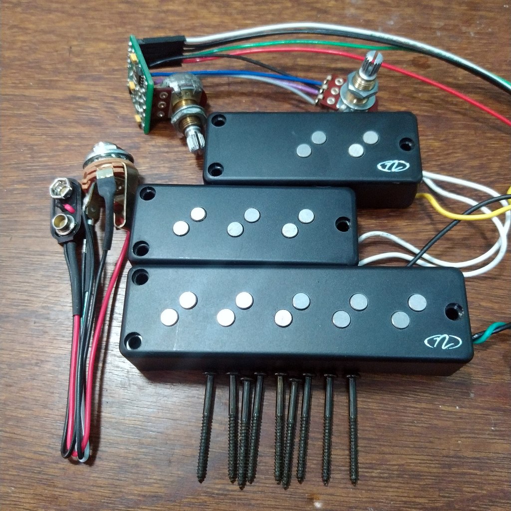 Nordstrand CND PJ-5 String Bass Gitar Pickup Set w/ EMG Active BTS Control 2-band equalizer Preamp