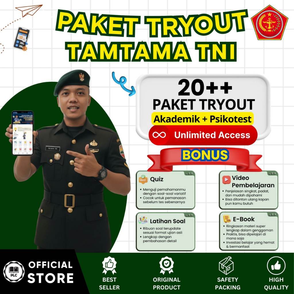 PLC - Tryout Online Tamtama TNI 2026 – Aplikasi CAT Online, Tryout & Akun Belajar Lengkap