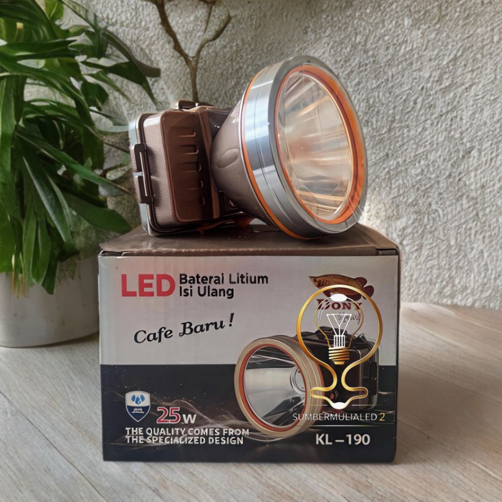 Dony Senter Kepala KL-190 25W Cafe Baru  | New Edition | Kemasan Baru | Cahaya Putih / Kuning | Head