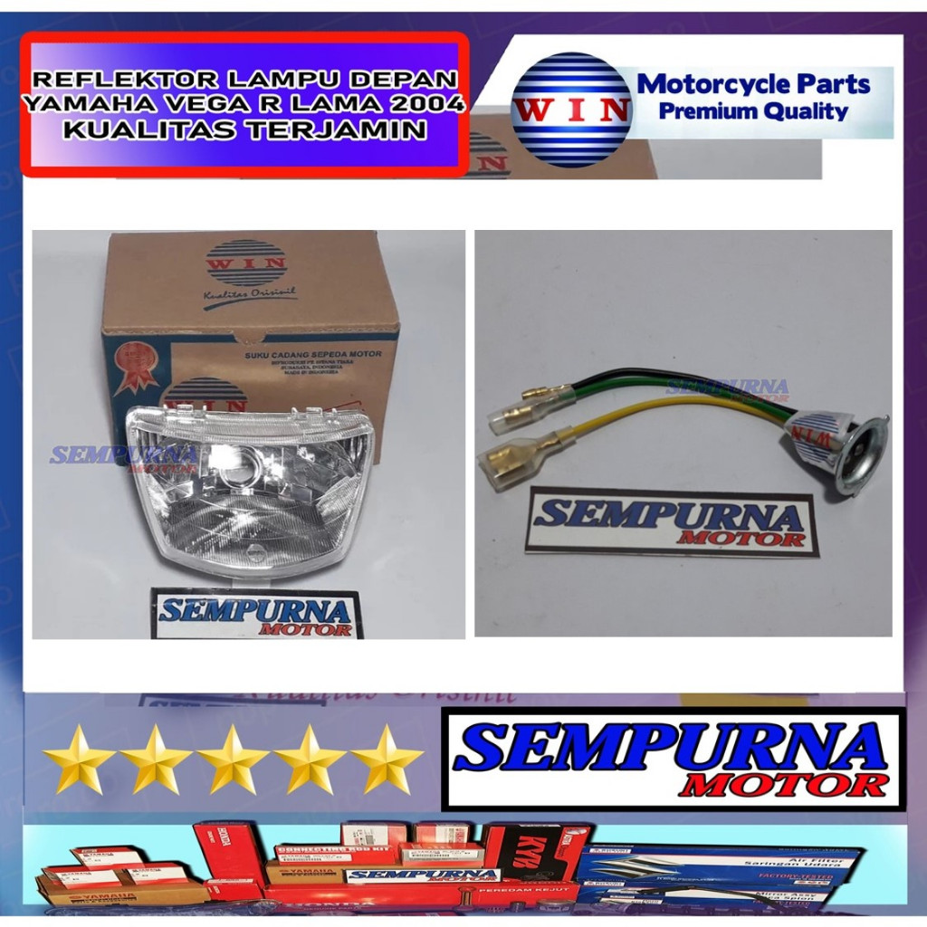 Merek Win Kualitas Original Reflektor Lampu Depan Headlamp Vega R Old Lama 2004 2005