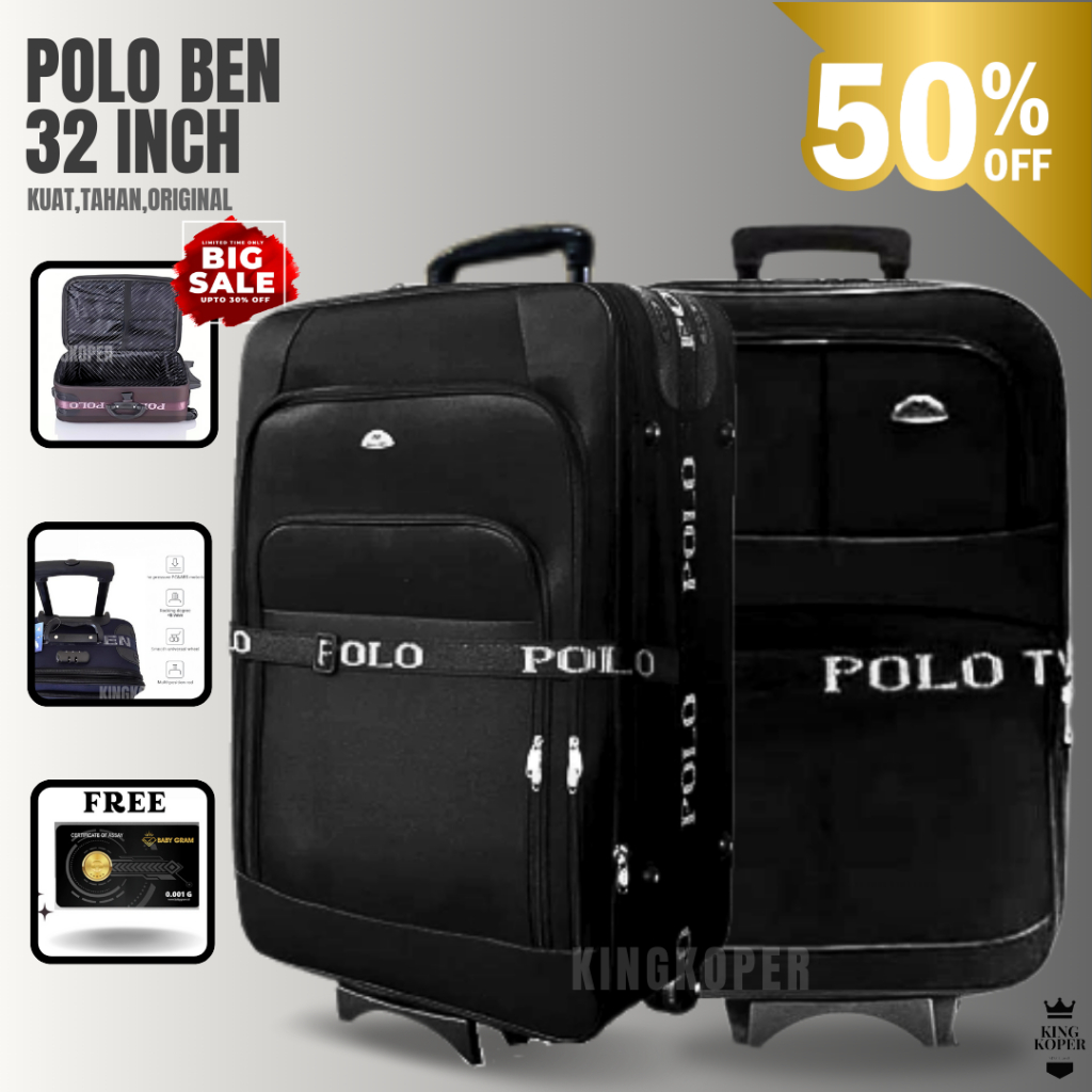 Koper 32 inch Polo twin/koper jumbo/koper besar/koper bagasi/koper kain/koper 2 roda/koper murah