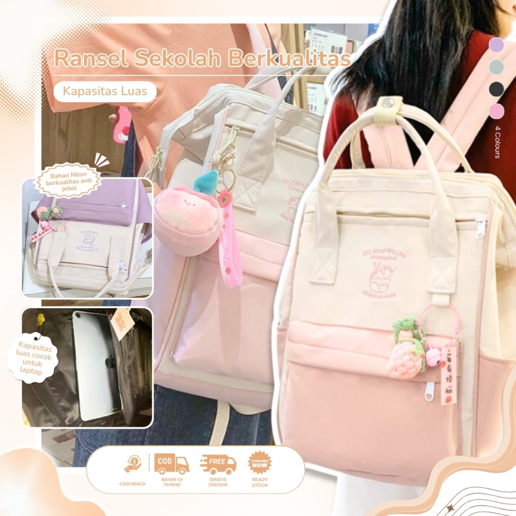 Tas Ransel Remaja, Tas Ransel Kecil Segar, Kain Nilon, Berpenampilan Tinggi, Modis dan Serbaguna unt
