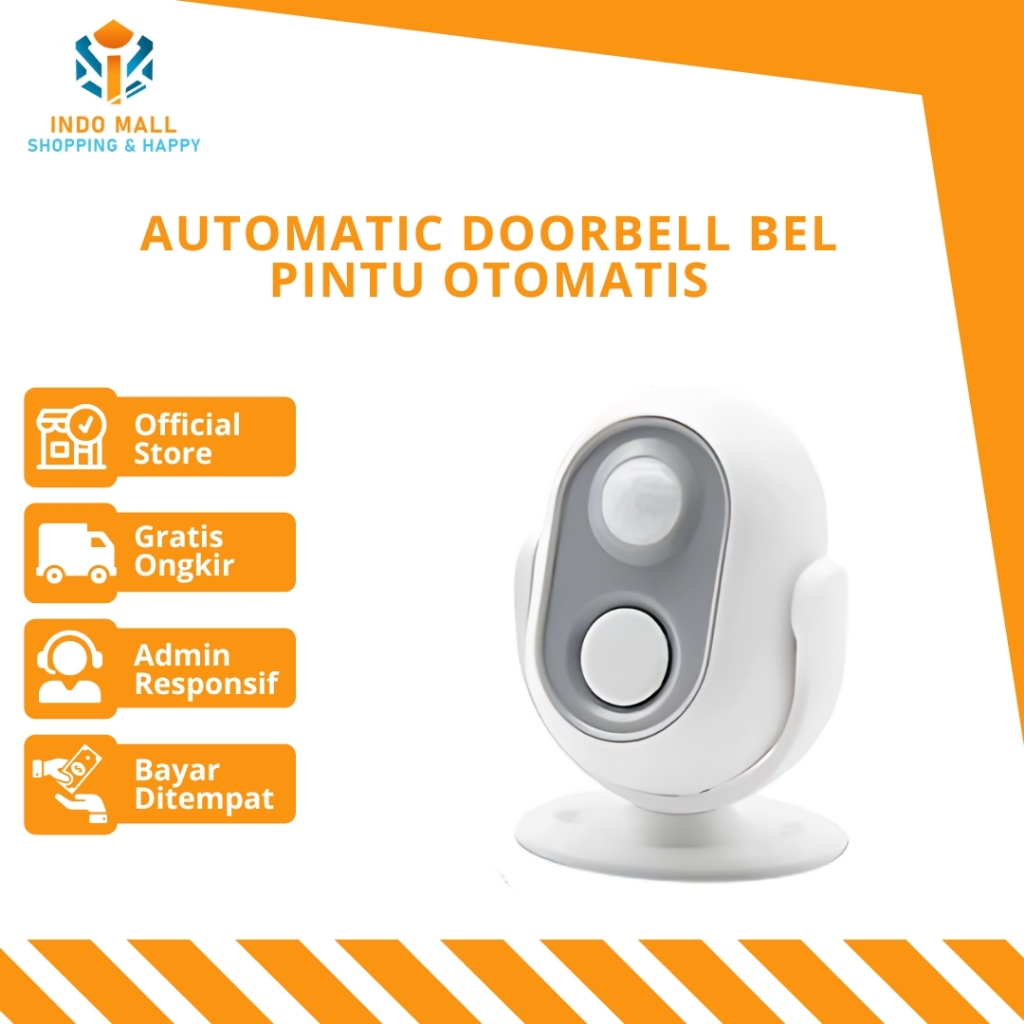 INDOMALL Automatic Doorbell Bel Alarm Bel Pintu Otomatis Sensor Sensor Gerak Inframerah Rumah Alarm 