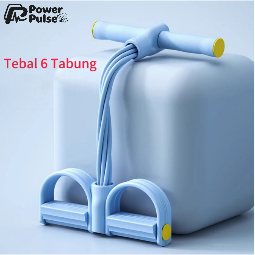 PowerPulse Biru 6 Tali Tummy Trimmer Alat Olahraga Pengecil Perut Dan Pembakar Lemak / Alat Olahraga