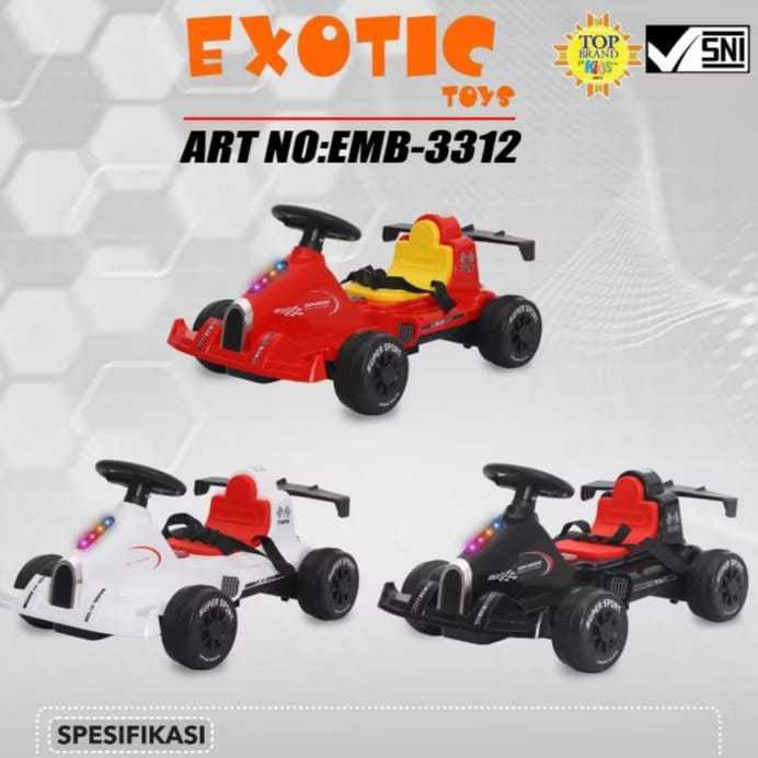 Mobil Aki Anak Exotic EMB 3312 Mobil Gokart Listrik Rechargerable Model Sport