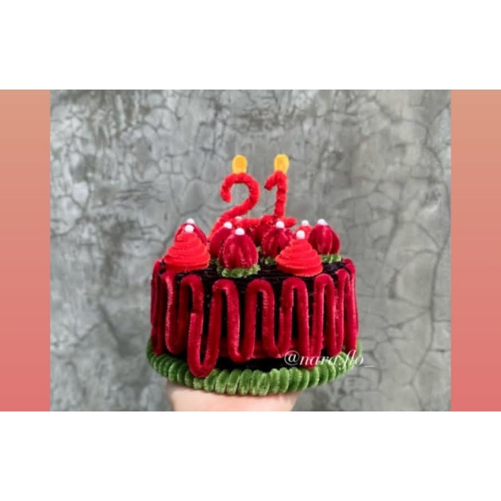 cake fake kawat bulu