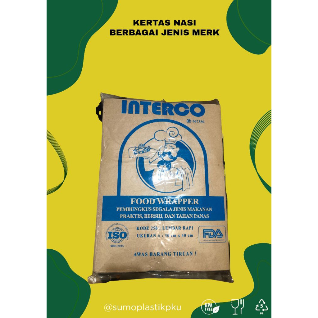 kertas nasi / kertas nasi bungkus / kertas coklat /nasi bungkus / alas nasi100