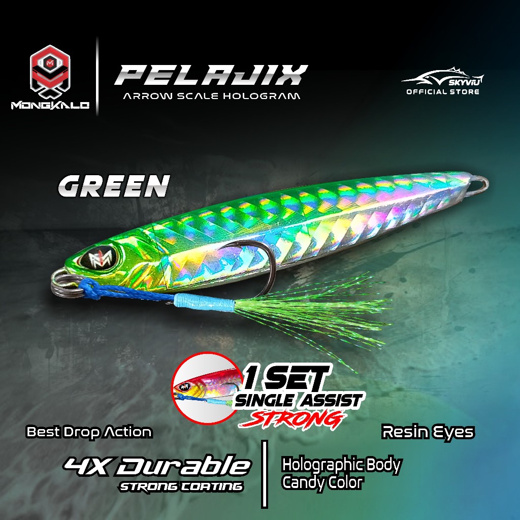 Mongkalo Pelajix Panah noGID noMotif Candy 20 Hijau