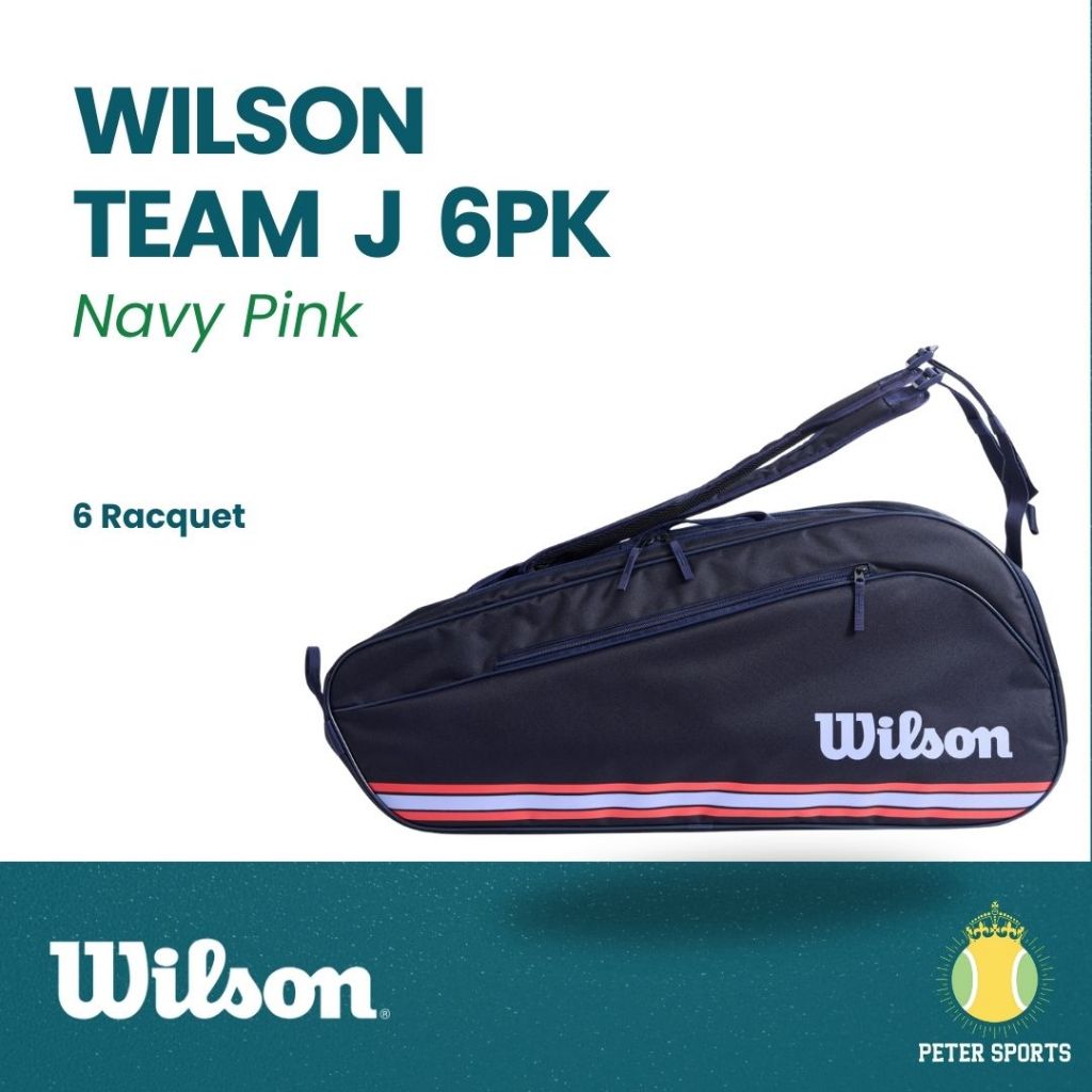 Wilson Team J 6PK Racket Bag - 6 Raket - Tas Raket Tenis Wilson Original