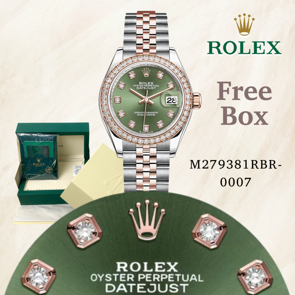 COD dan 100% Asli ROLEX INCLUDE BOX Jam Tangan Seri Lady-Date Wanita M279381RBR-0007 Jam Tangan Auto