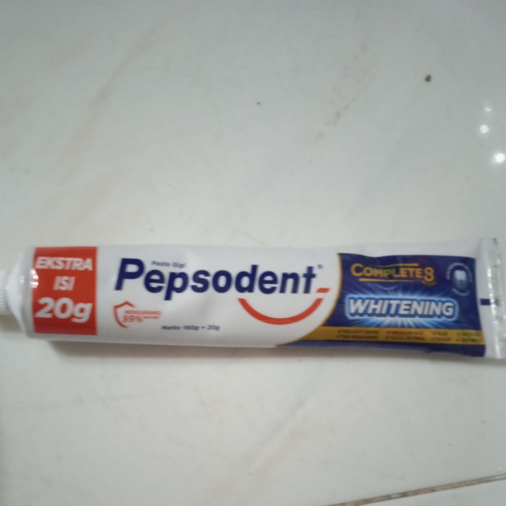 Pepsodent Complete Whitening 190gr + 20gr tanpa dus