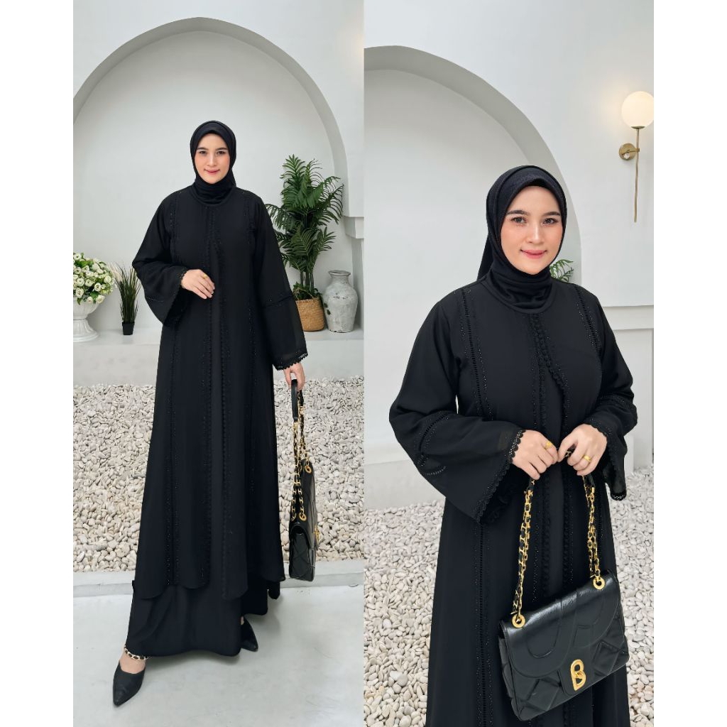 ABAYA TURKEY RENDA PREMIUM JERSY MIX CERUTY