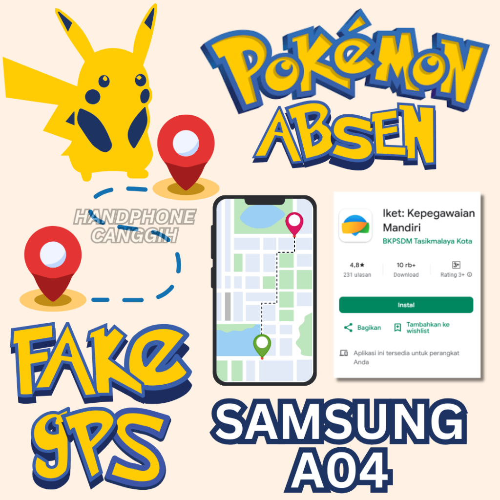 hp absen online pokemon fake gps absen jarak jauh samsung A04 hp bekas pakai 100% original