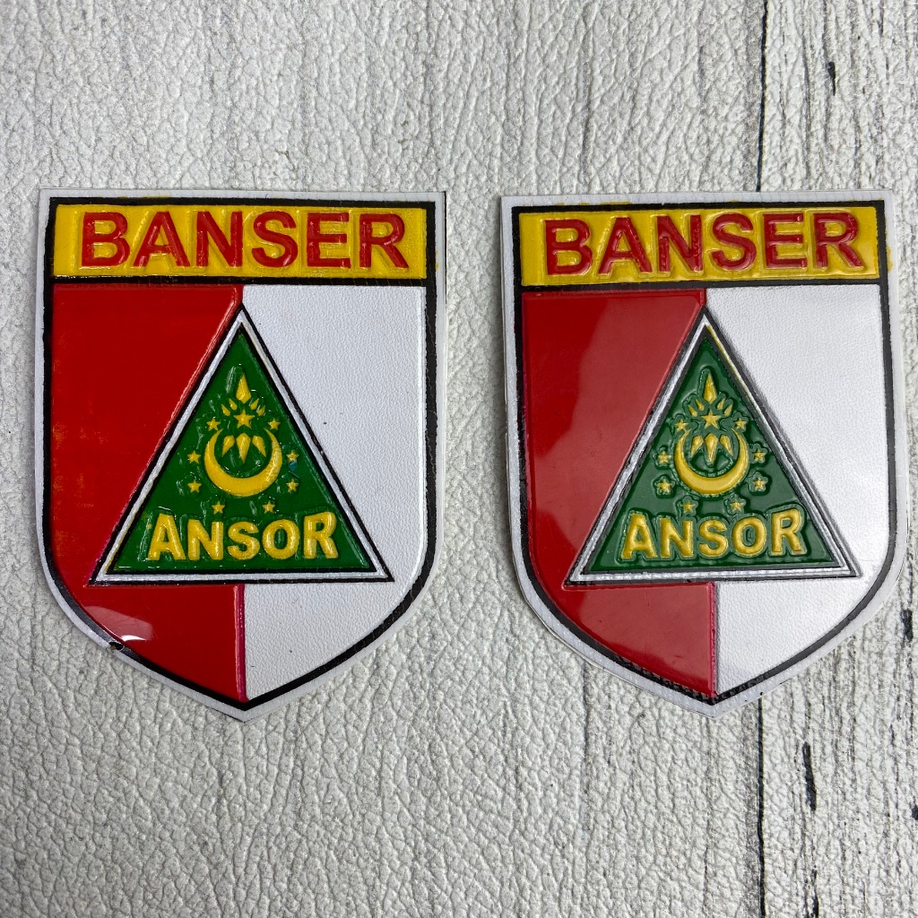 Sticker BANSER Perisai BANSER-ANSOR MERAH PUTIH Sticker Timbul Embos Perisai MP Banser