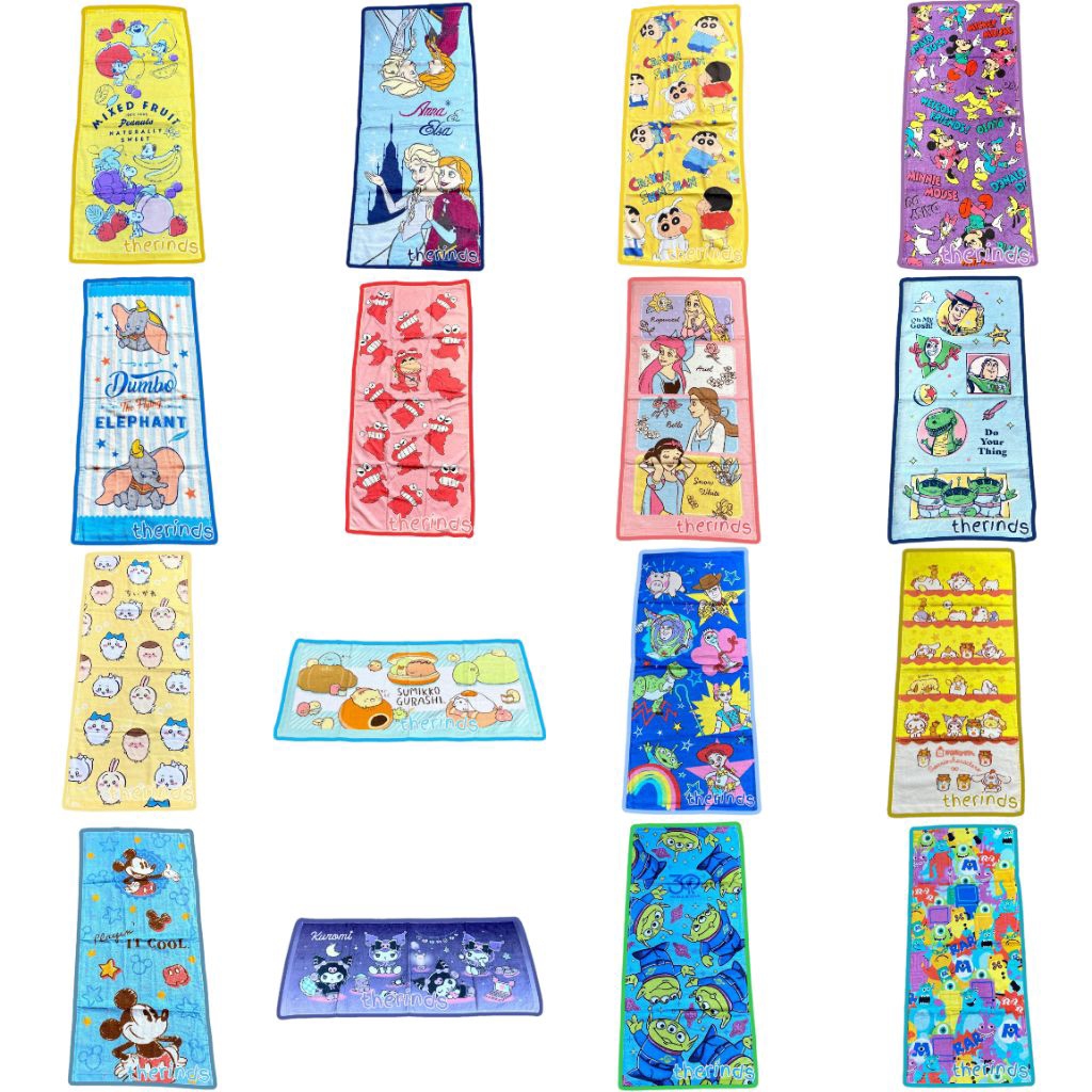 Handuk Wajah dan Badan Anak Karakter Princess Alien Shinchan Toy Story | Handuk Ukuran 75×35cm Mudah