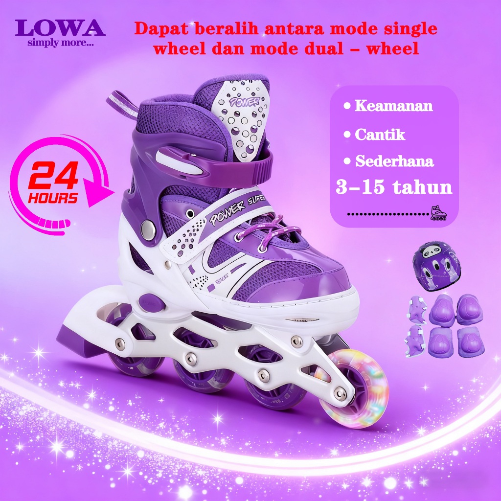 LOWA  sepatu roda anak perempuan pemula sepatu roda murah anak laki laki 3-15 tahun