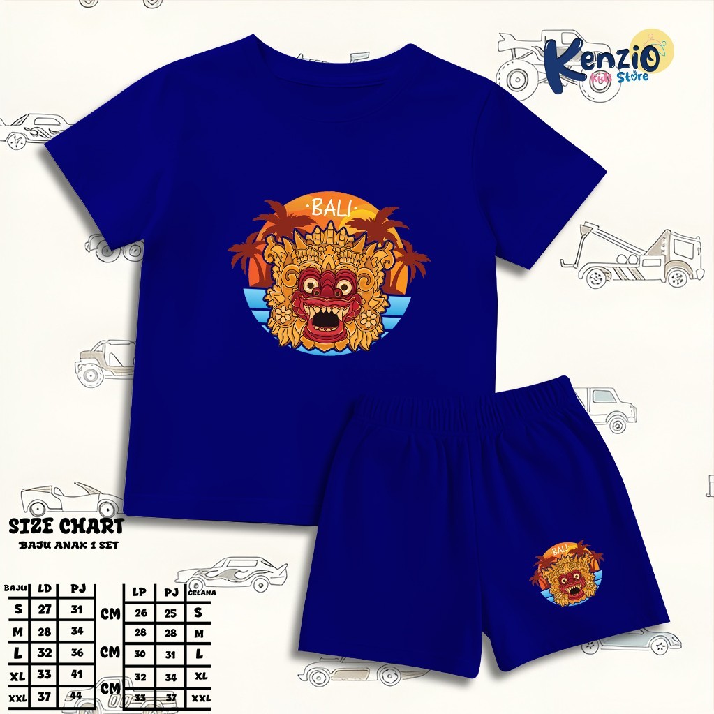 Baju Tidur Main Setelan Barong Bali Anak Cewe Cowo - Kaos Distro Karakter Barong Oren Bali