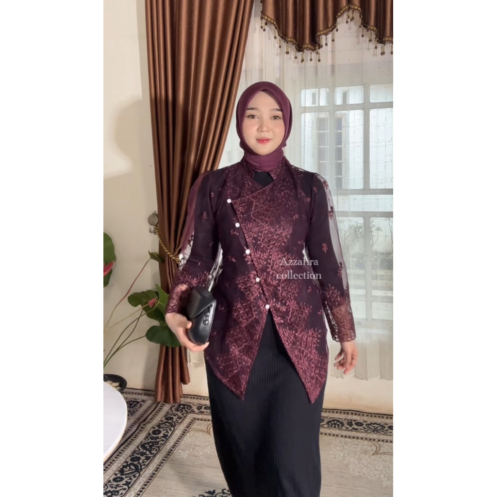Outer brokat kebaya janggan / outer tunik brokat modern / outer kebaya wisuda pesta