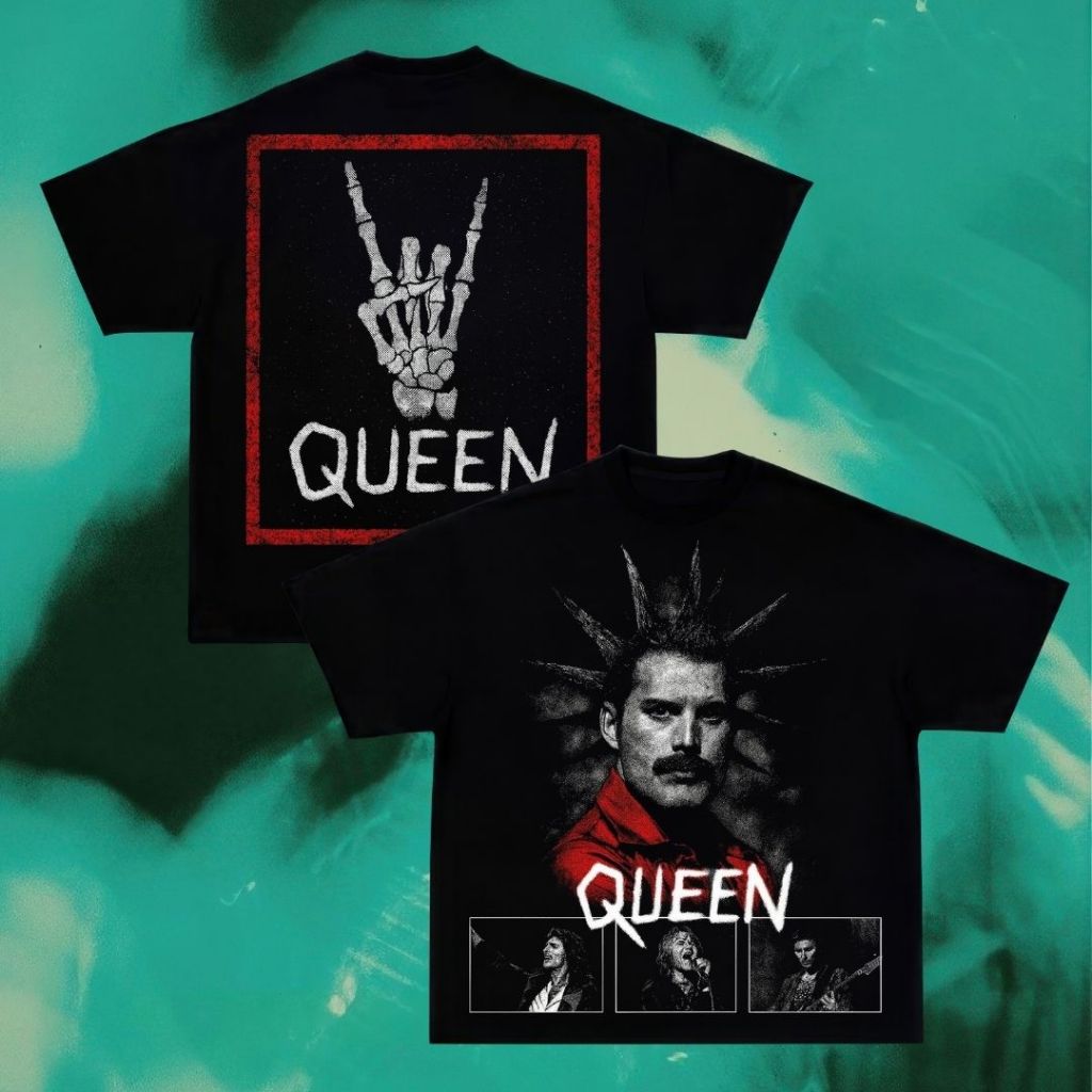 Glatosphere "Queen" Oversized T-Shirt | Black | Kaos Oversize | Vintage | Atasan