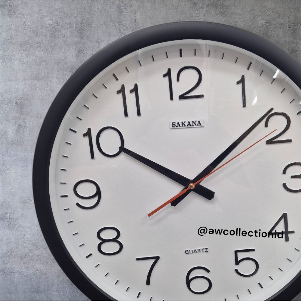 Jam Dinding Sakana 411 Besar Ukuran 40 cm ketebalan 4 cm Gratis Baterai