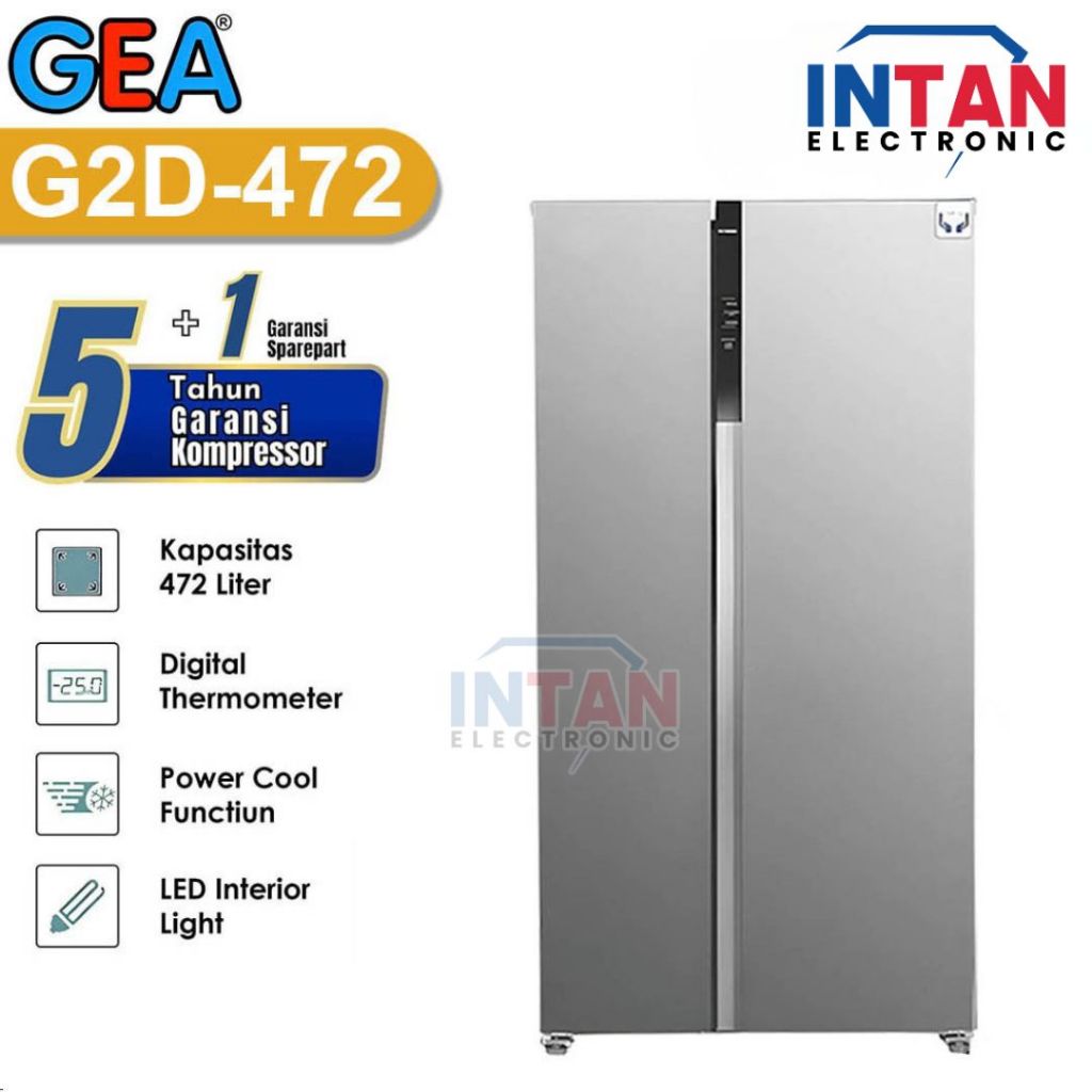 KULKAS SIDE BY SIDE GEA G2D-472 BLACK /KULKAS G2D-472 INOX MEDAN