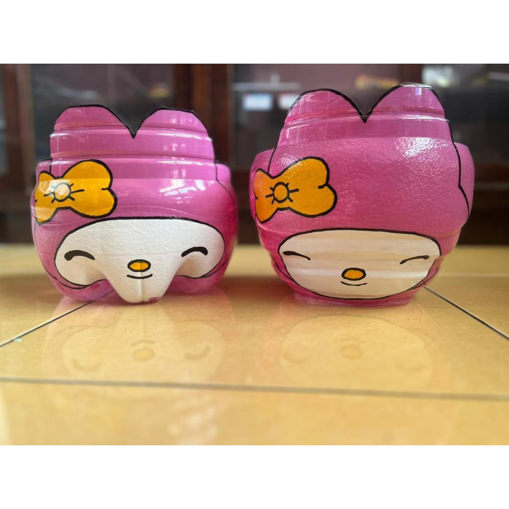 Pot Tanaman Lucu dan Unik dari galon bekas le mineral Karakter My Melody