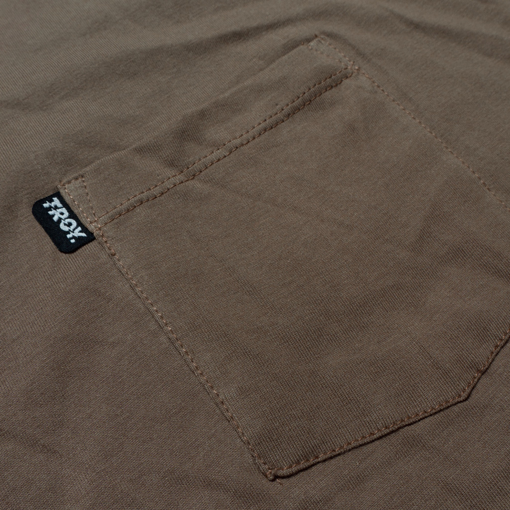 Troy Company Boxy Pocket Oversize Tshirt Maple Brown Dino Fighter - Kaos Boxy Oversize Coklat Maple BKD 3452