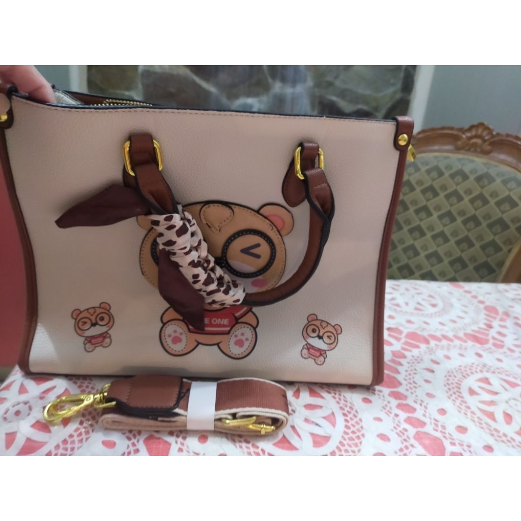 Tas selempang panda brown