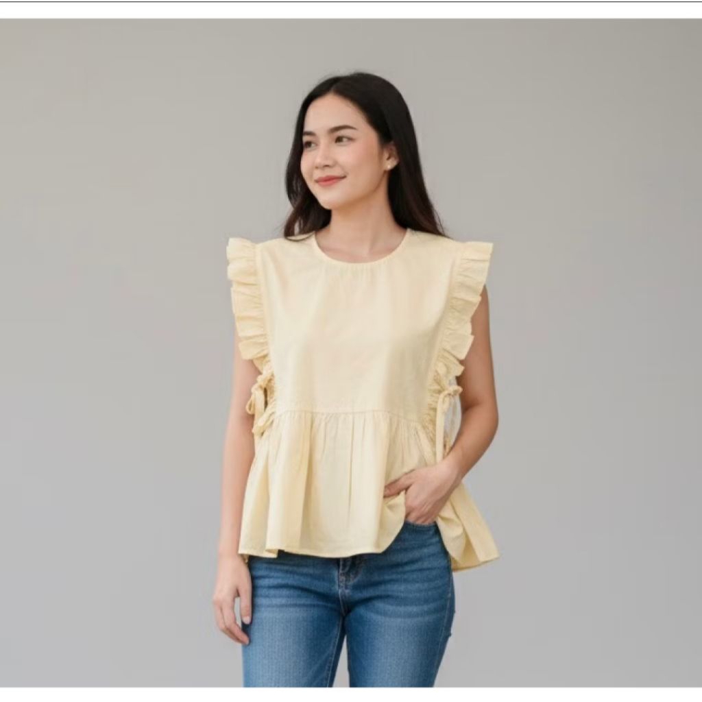 Kayla vest / vest wanita katun / vest tali / vest ruflle