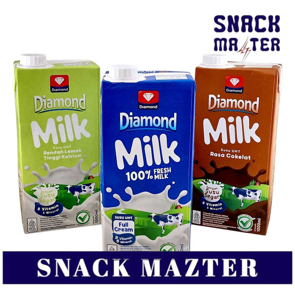 Susu UHT Diamond Fresh Milk JUMBO - Netto 1 Liter