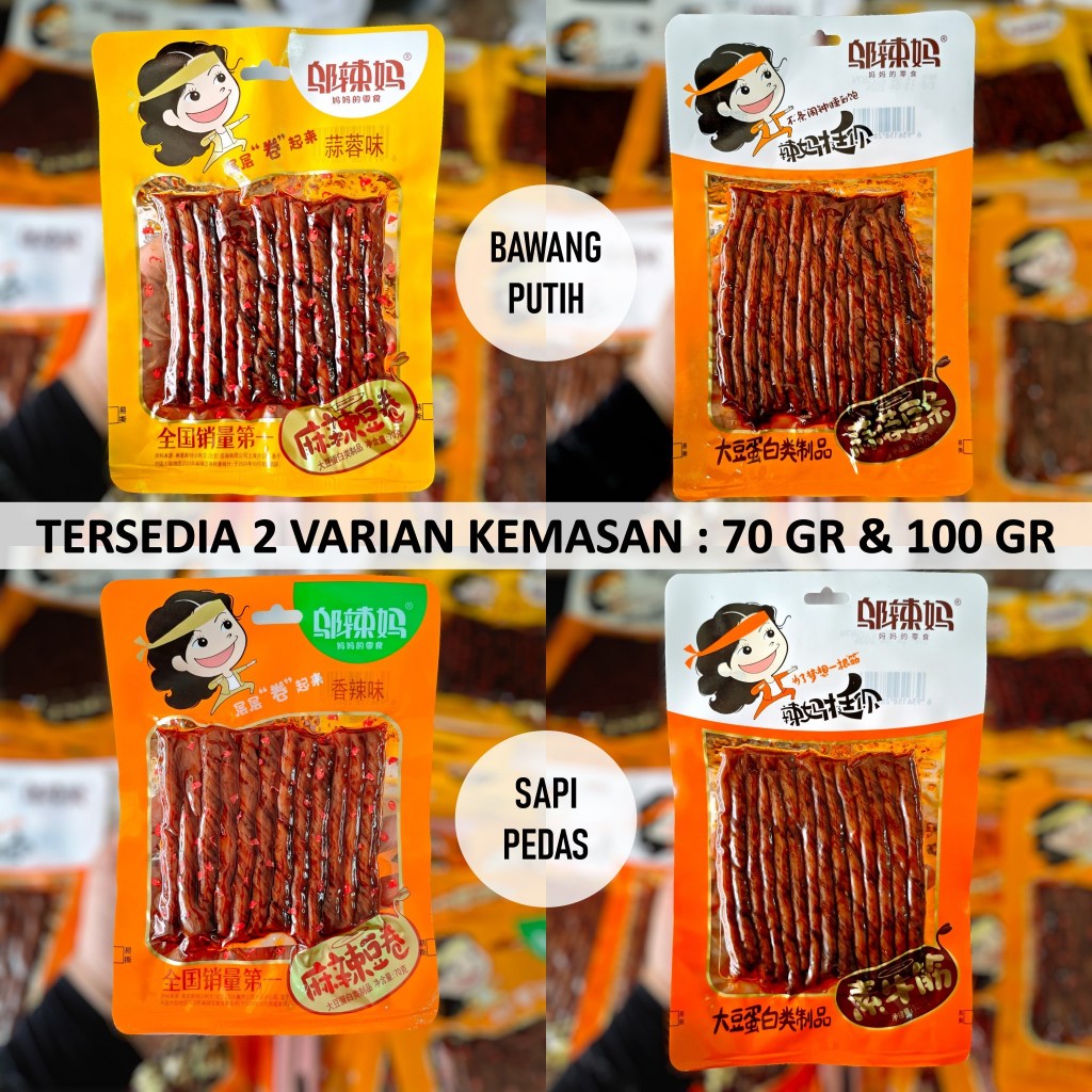 Wulama Snack Pedas China / Latiaou Halal Vegetarian / Stik Kedelai Pedas