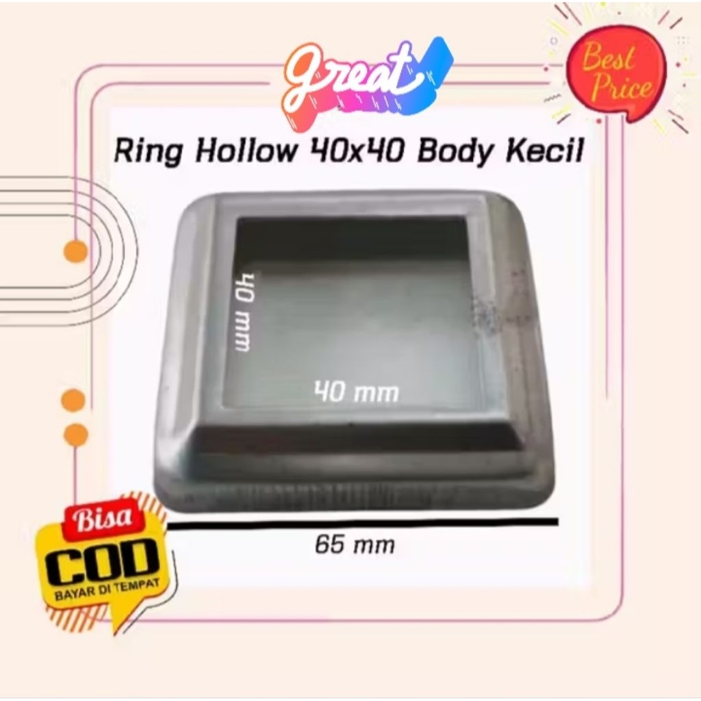 Tapak Ring Kaki Hollow 40×40 Minimalis pagar baja ringan