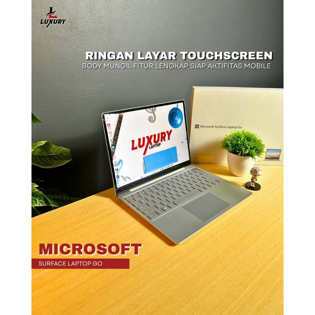 LAPTOP MICROSOFT SURFACE GO SLIM CORE I5 RAM LPDDR4 3733MHZ SSD TOUCHSCREEN LAYAR PIXELSENSE SECOND