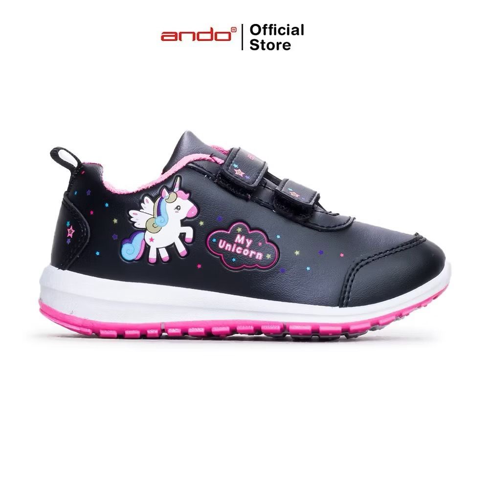 Sepatu sekolah anak perempuan sneaker ANDO unicorn 29-31 PAUD TK SD