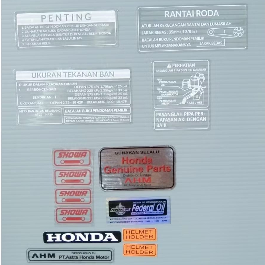 stiker detail Honda tiger2000 Tiger tilas Honda Tiger lama tilam tilas Honda stiker peringatan penti