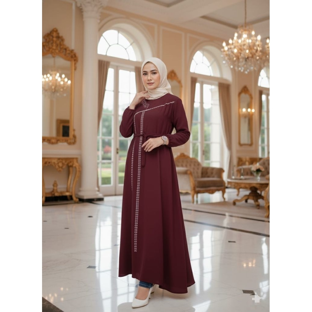 Gamis Embos Wanita Dewasa Kekinian // Dress Maxi Polos // Gamis Embos Lebaran