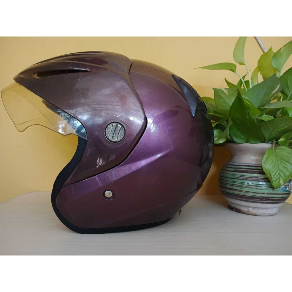 HELM INK CX22 SOLID UNGU/PURPLE ORIGINAL REKONDISI VARIAN 2