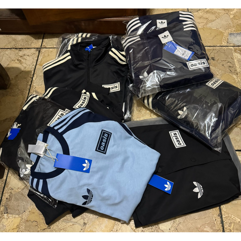 Adidas x Oasis Originals Tracktop Jersey Coach Jacket Short & Long Sleeve black blue navy khaki