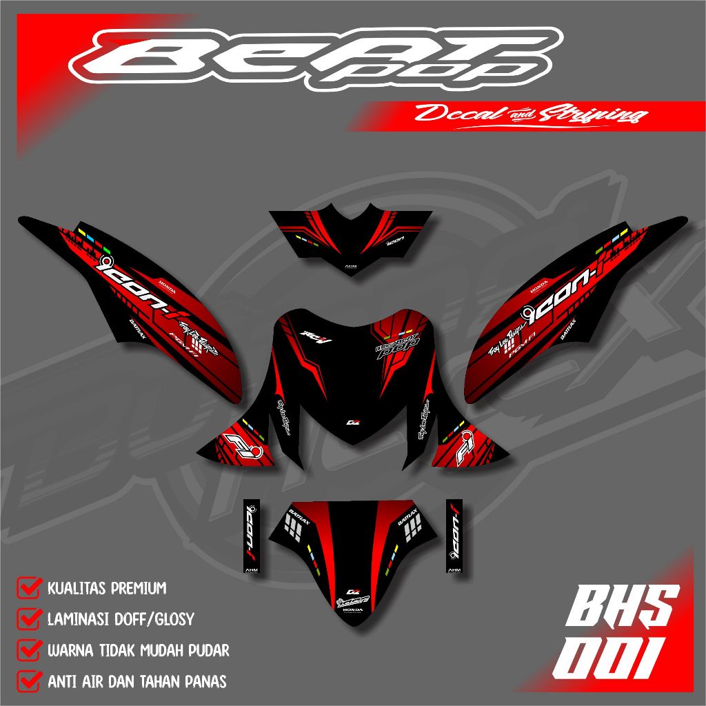 ( COD ) Decal Sticker Motor Beat POP - Stiker Decal Full Body Motor Beat POP Motif Terbaru BHS.001