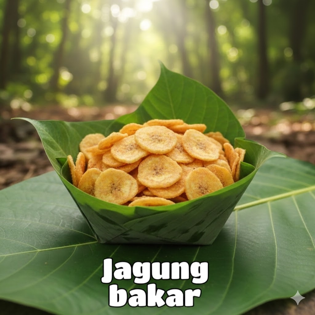 Oleh-Oleh Khas Lampung Keripik Pisang Kepok Dengan Rasa [Jagung Bakar] 50gr Dijamin Nagih & FRESH