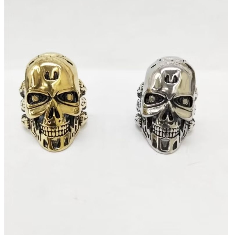 Cincin Tengkorak titanium skull ring pria keren