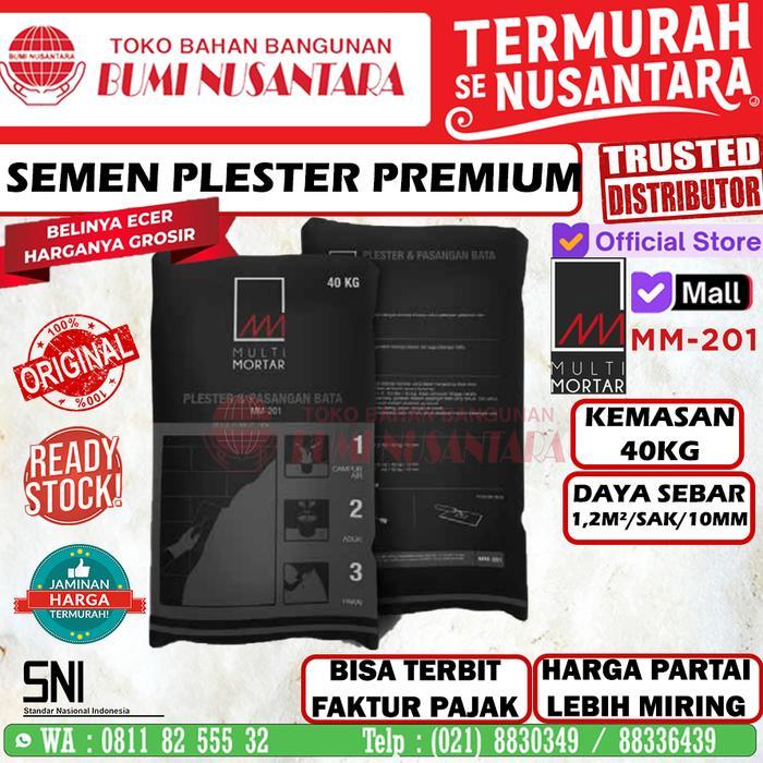 Semen Plester 40kg Premium Multi Mortar MM201 Plaster Instan Dinding Hebel