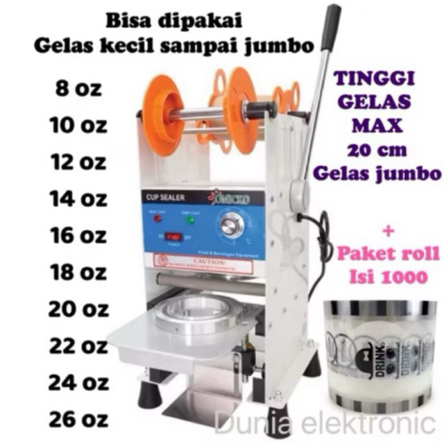 OMICKO Mesin cup Sealer Mesin press gelas minuman semua ukuran 8oz - 26oz mesin press cup OMICKO C39