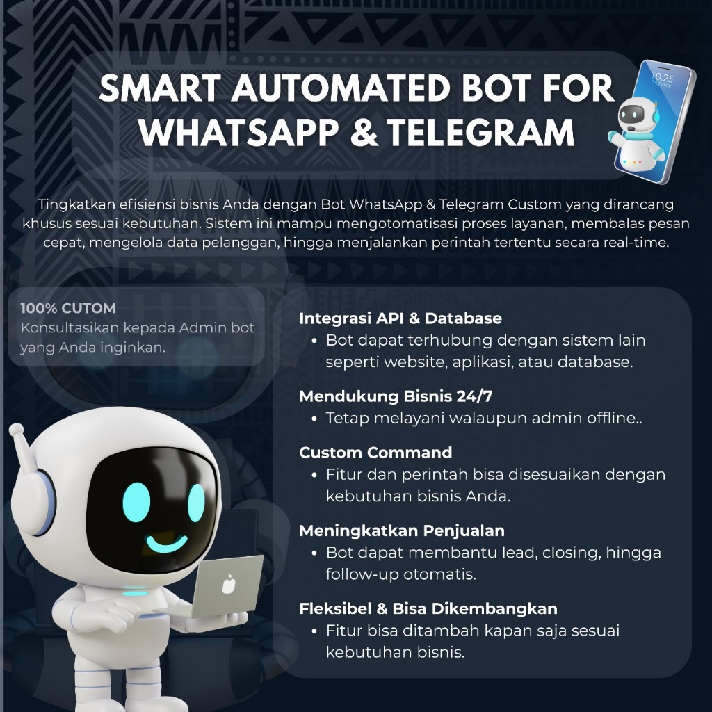 Jasa Pembuatan Bot Tele & WA – Otomatisasi Bisnis Anda 24/7
