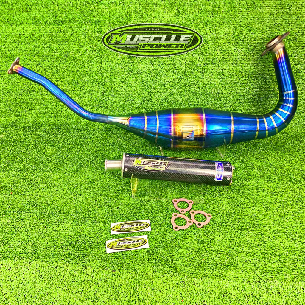 KNALPOT NINJA STANLESS BLUEMOON ORIGINAL MUSCLE POWER EXHAUST KENALPOT KAWASAKI NINJA 2TAK NINJA RR 