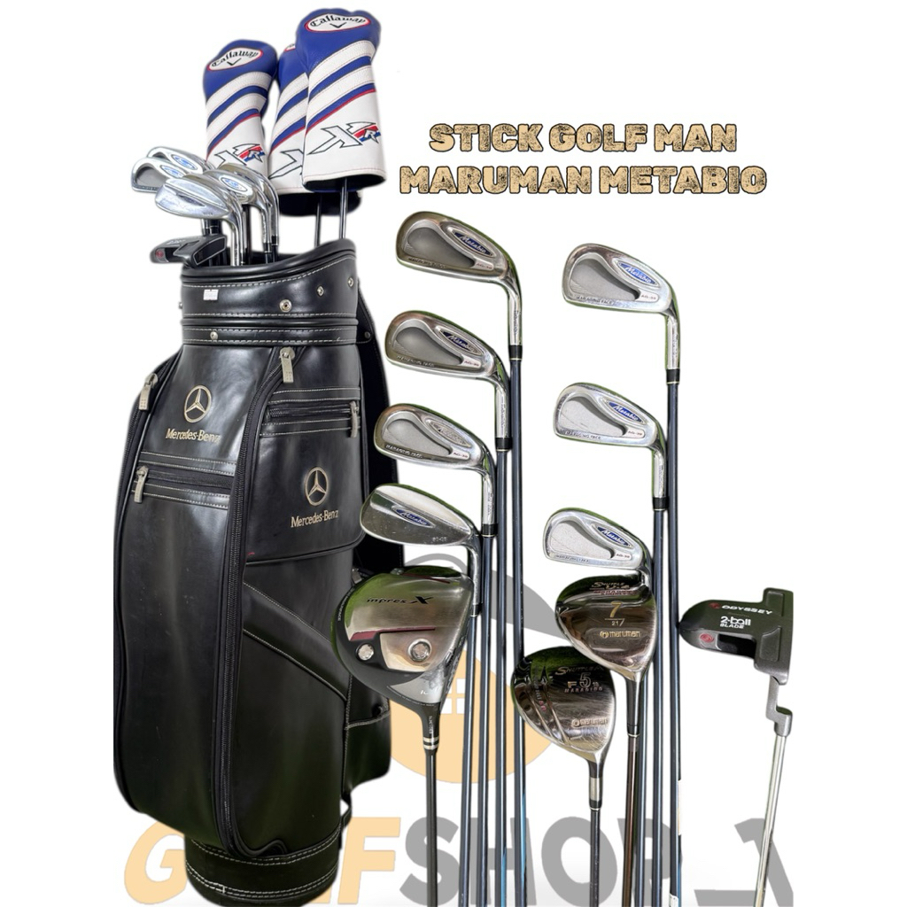 Set Stick Golf Bekas Original Fullset Bag Golf Maruman Metabio Shaft Graphite Flek Reguler