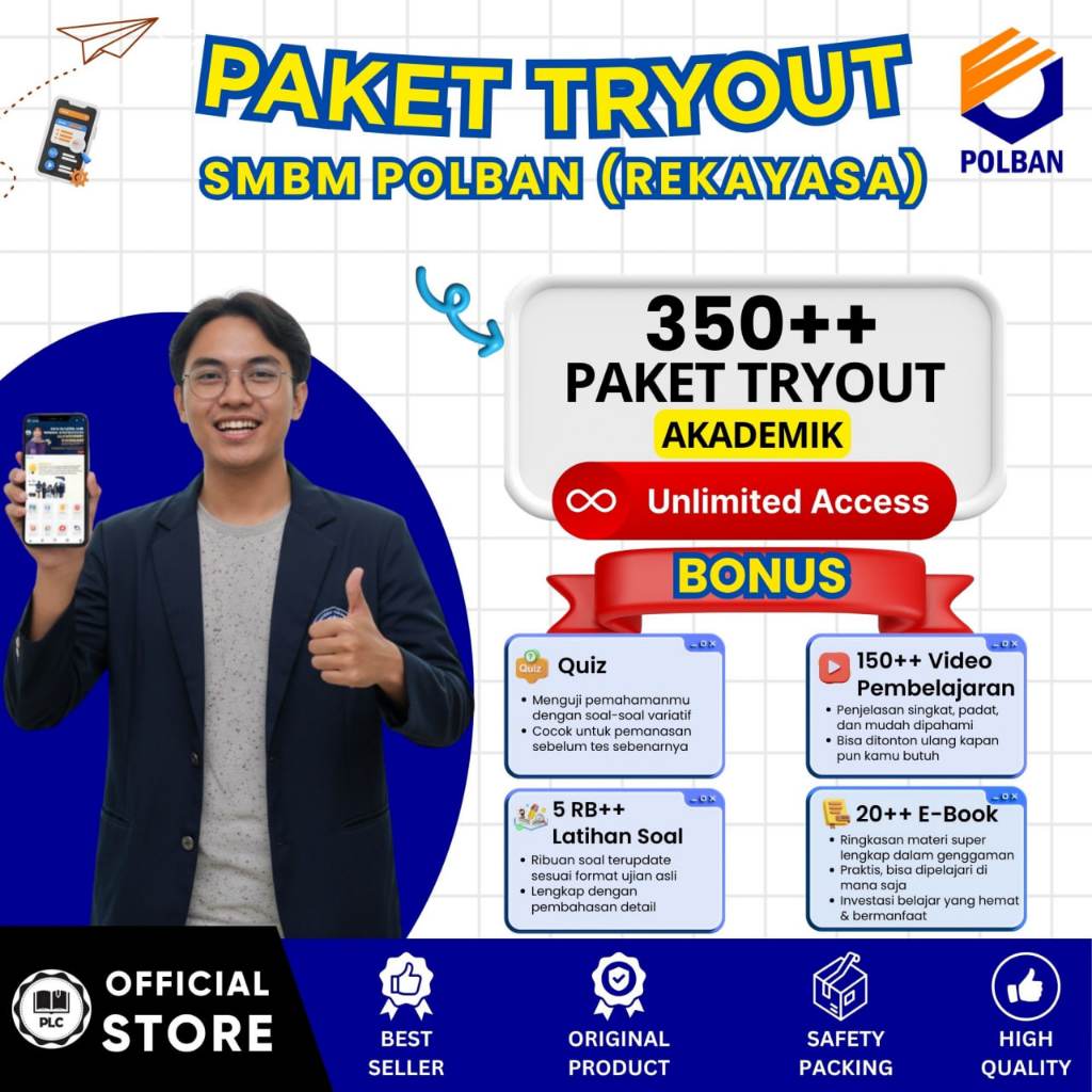 PLC - Tryout Online SMBM Polban (Rekayasa) 2026 – Aplikasi CAT Online, Tryout & Akun Belajar Lengkap
