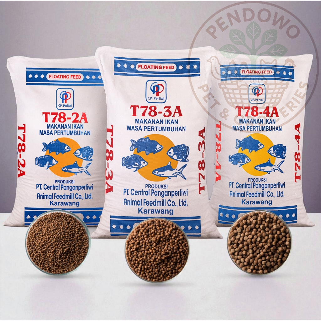 PAKAN PELET IKAN "TURBO T78 SERIES" Gurame,Nila,Mas,Bandeng Repack 1 Kg