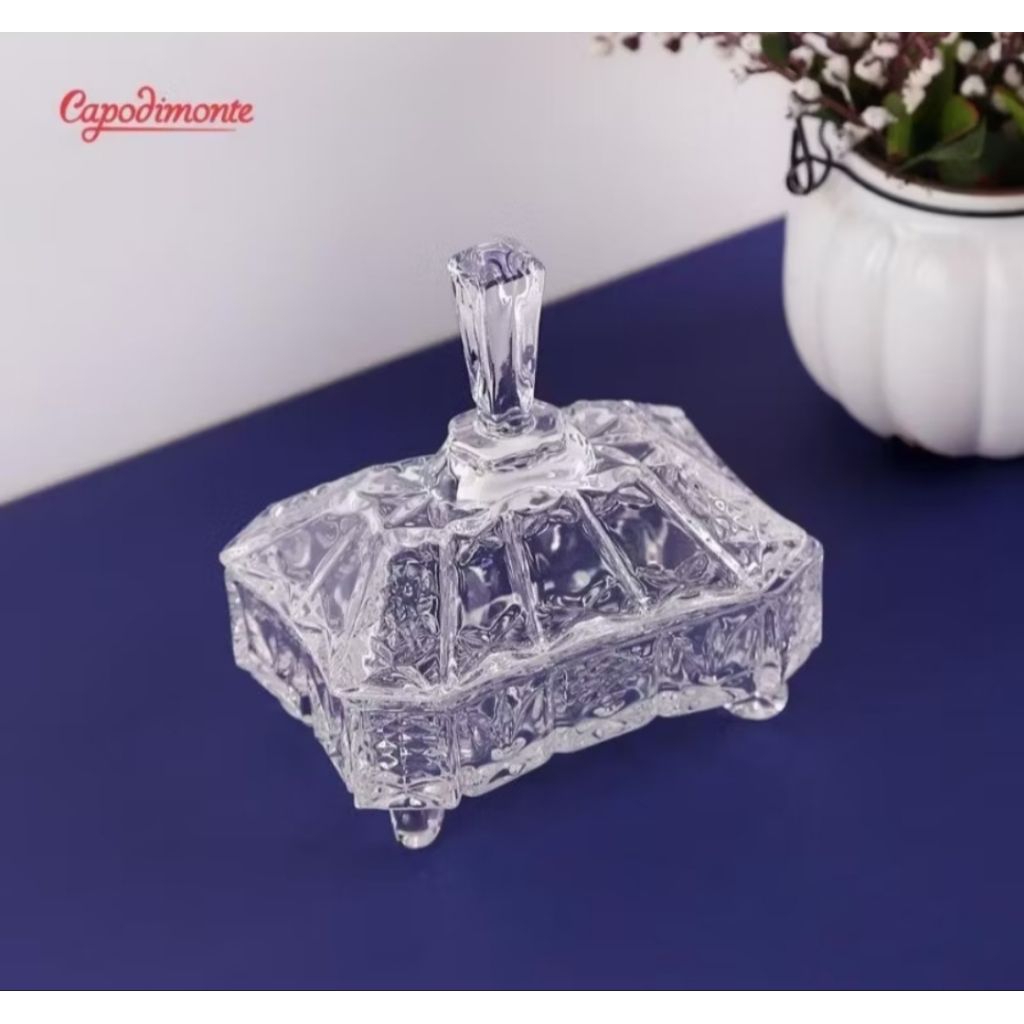 candy Pot kaca Tempat Permen kue kering Capodimonte