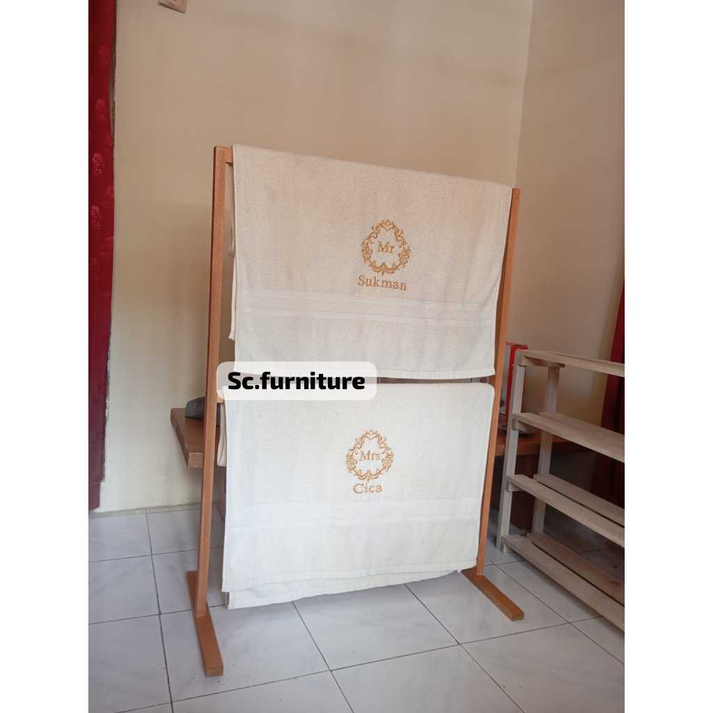Stand Kayu Rak kayu susun / Rak jemuran / Rak handuk
